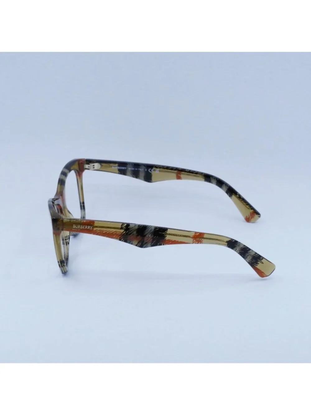 Burberry BE2416 4146 Eyeglasses Check Sand 52mm Cat Eye Frame